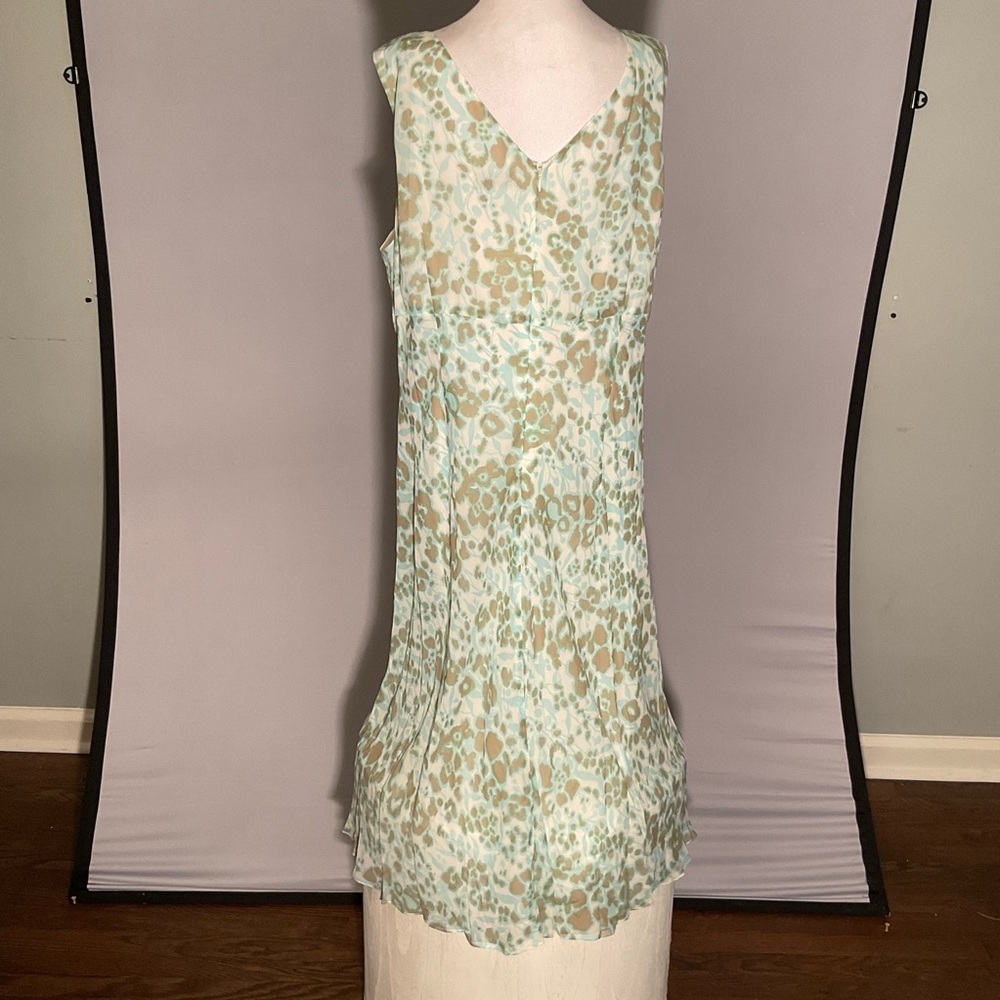 Adrianna Papell Silk Beaded Plus Size Wedding Guest Dress 22W Mint Floral - Picture 8 of 16